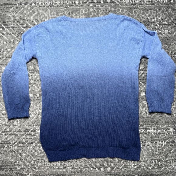 Kier + J Cashmere Ombre Blue Pullover Sweater Women's Size Small - Picture 7 of 7